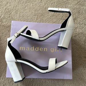 Madden Girl White Leather Heel